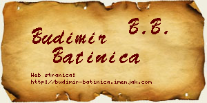 Budimir Batinica vizit kartica